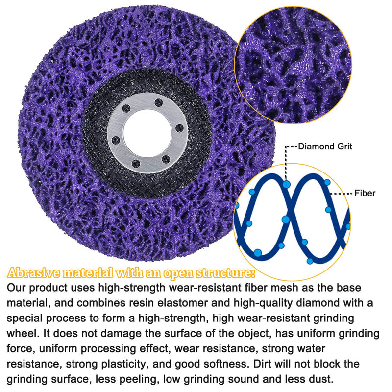 6 Packs 4-1/2" x 7/8" Strip Discs Stripping Wheel Fit Angle Grinder Clean and Remove Paint Coating Rust Welds Oxidation 6 4.5 Inch