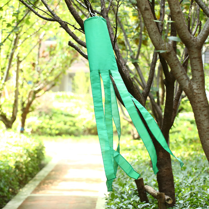 MSFHHA Green Flag WindSock Solid Color 2 Pack Stripes Wind Socks for Yard and Garden Flag, 60 inch Green windsock