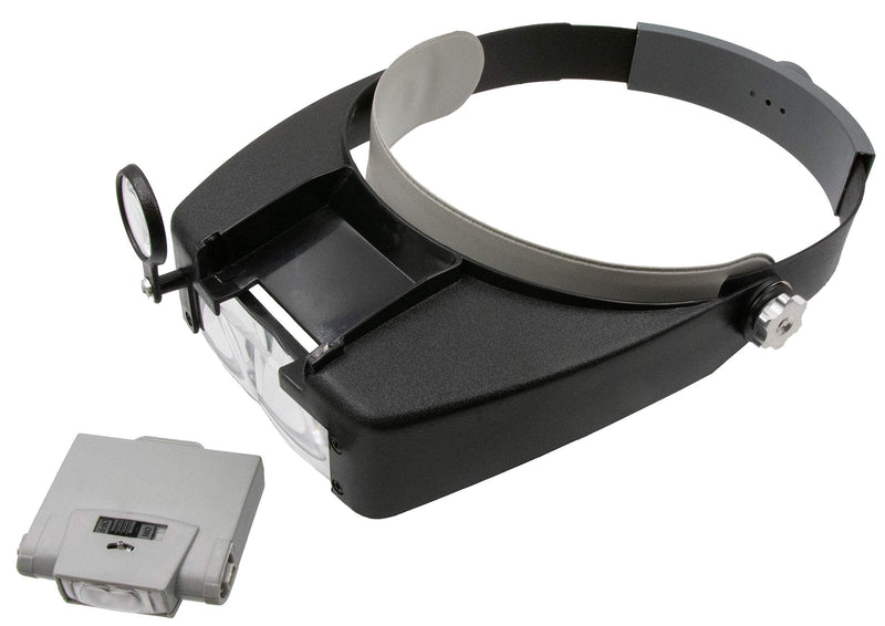 Zega Crafts Headband Magnifier w/ 3 Multi-Depth Magnifying Lenses & Detachabe Worklight