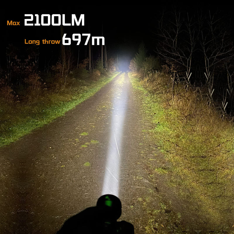 Led Rechargeable Flashlight, Sofirn IF22A Spotlight 2100 High Lumen 690 Meters Max Powerful Thrower Flashlight with SFT40 LED, TIR Lens, Power Bank for Hiking, Camping, Emergencies, Search and Rescue IF22A-Kit