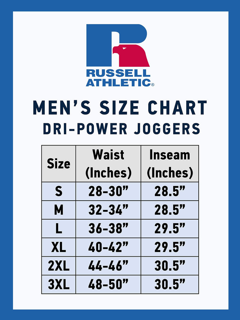 Russell Athletic Men's Dri-Power Fleece Joggers Small Black