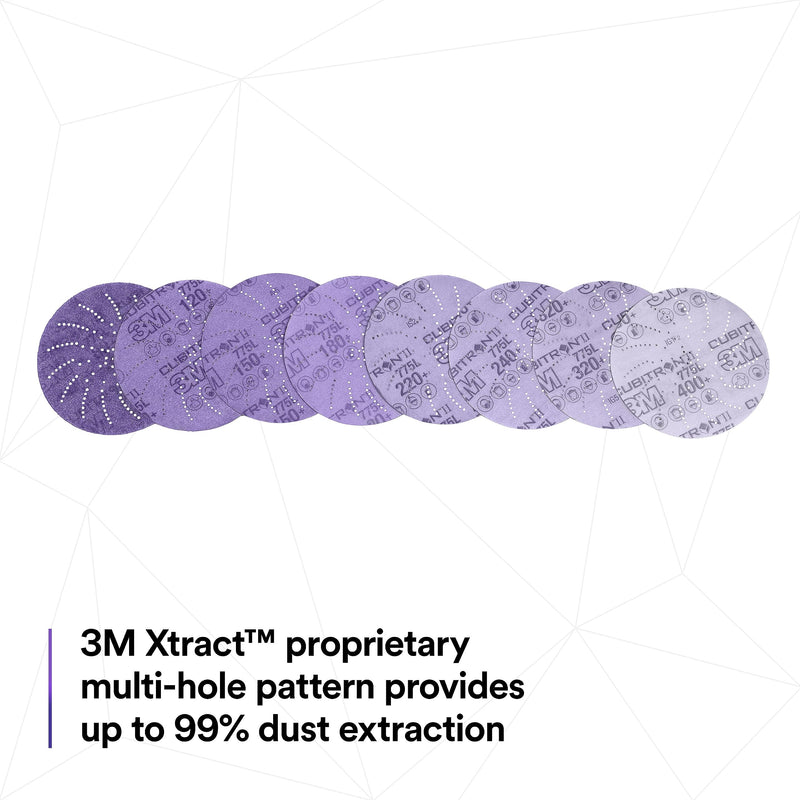 3M Xtract Cubitron, Film Disc 775L, 152mm, 150+, Clean Sand, 50 discs per pack