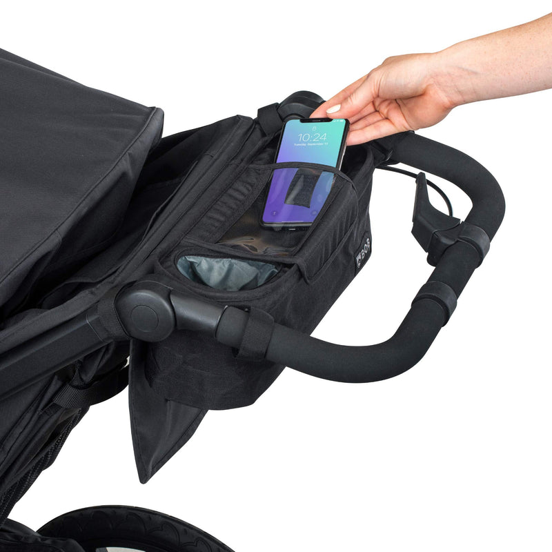 BOB Gear Deluxe Handlebar Console with Tire Pump for Single Jogging Strollers, Black Deluxe Single