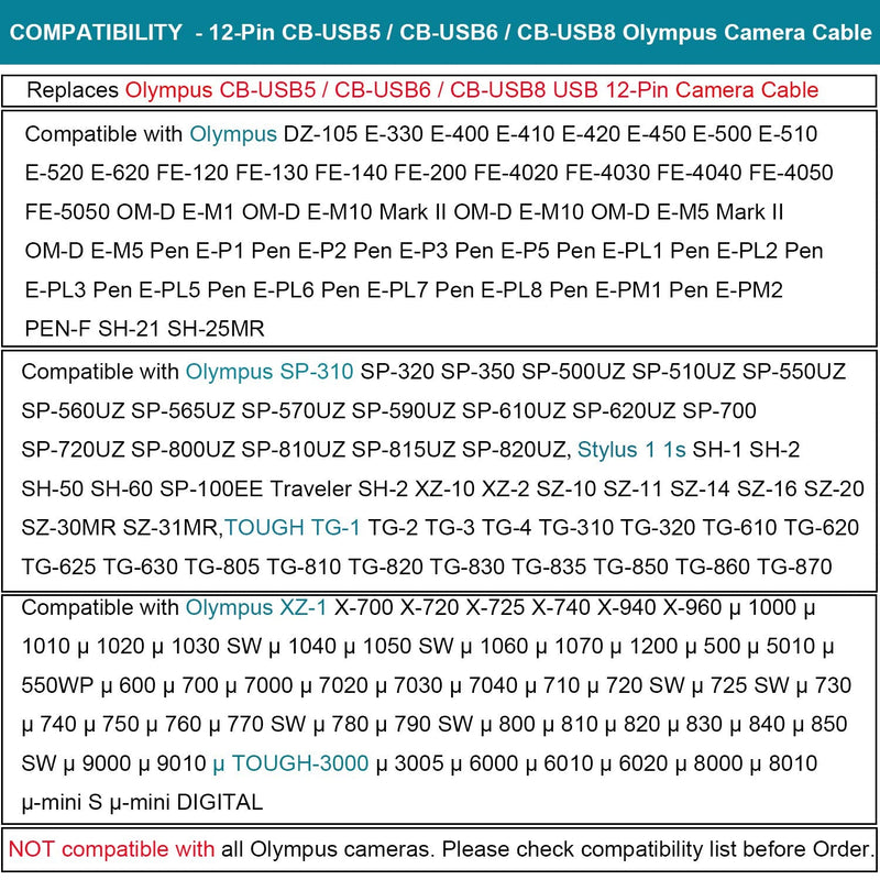 MaxLLToâ„¢ USB Battery Charger + Data SYNC Cable Cord for Olympus Camera Stylus TG-2 iHS TG-3