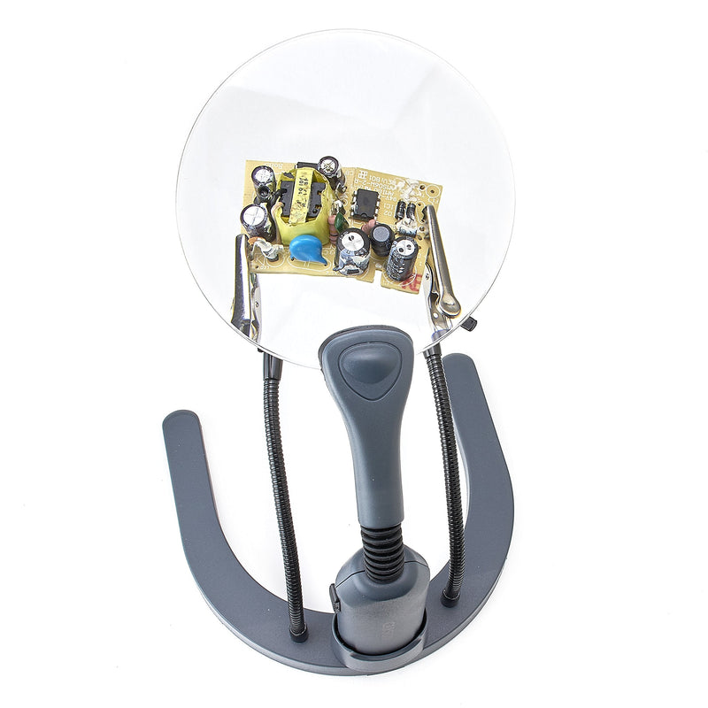Carson HelpingHands 2x LED Magnifier Stand and Hands-Free Magnifier Station with Fully Adjustable Clamps (GN-88)