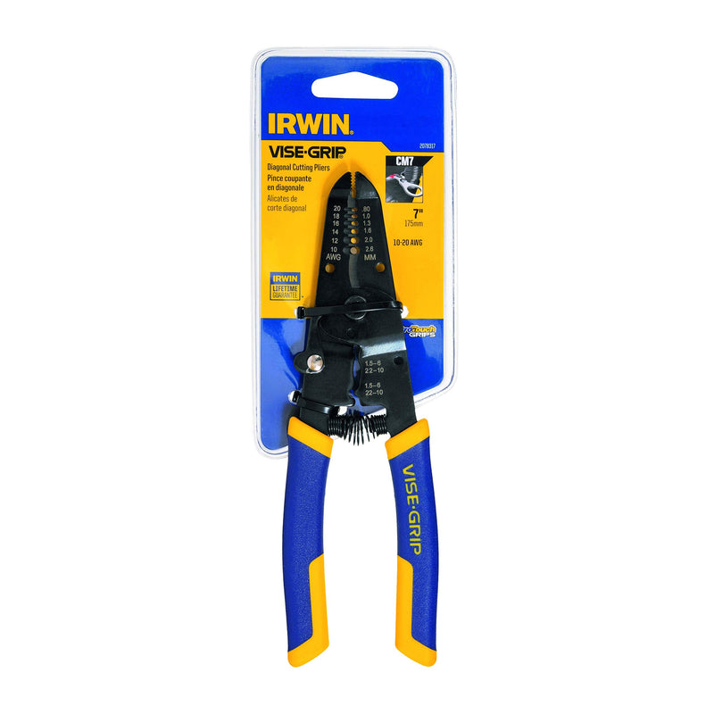 IRWIN VISE-GRIP Wire Stripping Tool / Wire Cutter, 7-Inch (2078317) , Blue