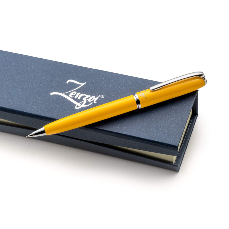 ZenZoi Yellow Mechanical Pencil with Premium Schmidt Lead 0.5mm System. Elegant Full Metal Body Pencil For Sketching, Drafting, Writing, Note Taking. Luxury Gift Box for Men and Women(0.5 mm, Yellow) 0.5 mm