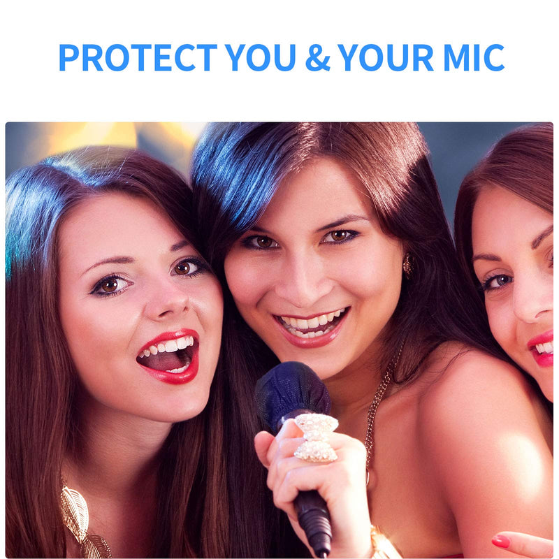 120pcs (60 pairs) Mic Covers Disposable Non-Woven, Individually Wrapped Mic Cover For Sanitary Mic Covers Disposable For Mic Microphone Windscreen & Pop Filters Black 120 pack-Black