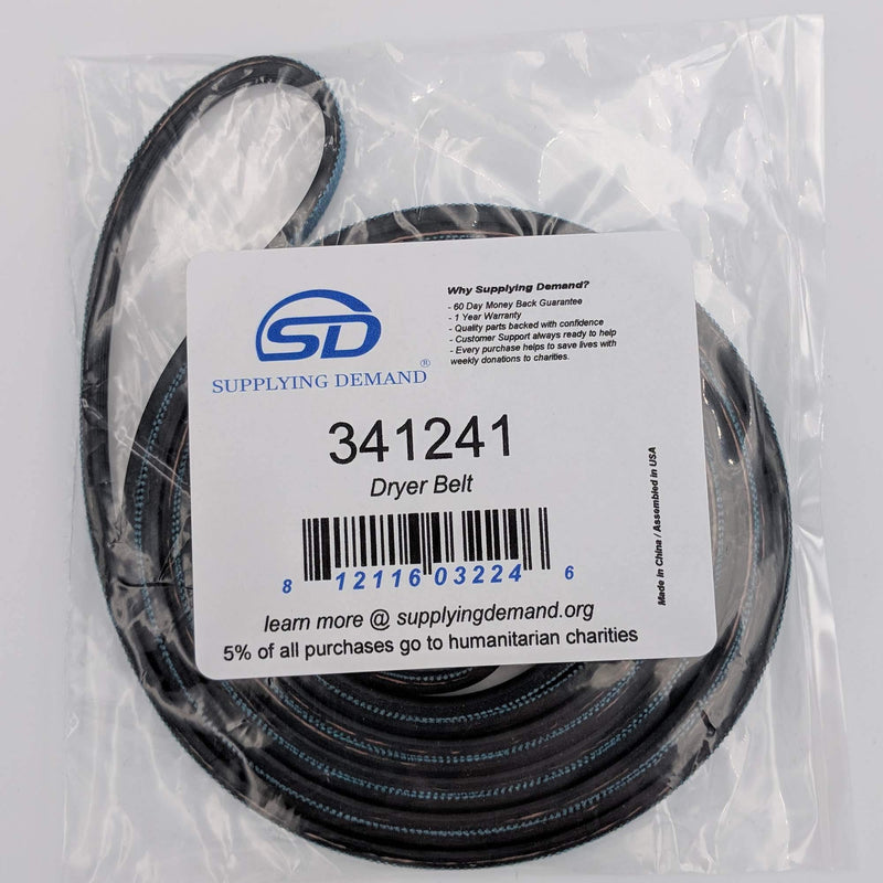 Supplying Demand 341241 Clothes Dryer Belt Fits 31531589 3394651