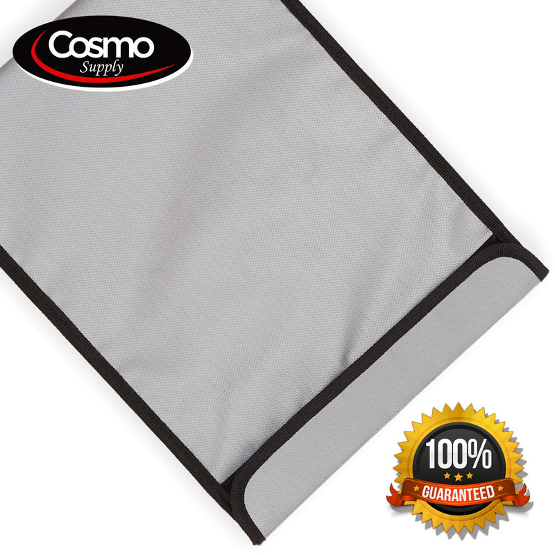 Cosmo Supply - Fireproof Document Bag - Fireproof Bag for Cash - Fire Proof Water Proof Document Storage - Fireproof Money Bag - Waterproof Document Holder Flat Non Gusseted Sliver