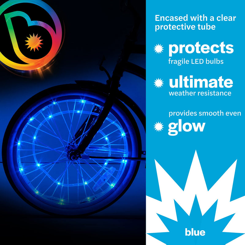 Brightz WheelBrightz LED Bike Wheel Lights, Pack of 2 Wheel Lights – LED Bike Lights for Bicycle Tires – Best Fun Outdoor Stocking Stuffer Birthday Gift for Kids, Teens, Adults Blue