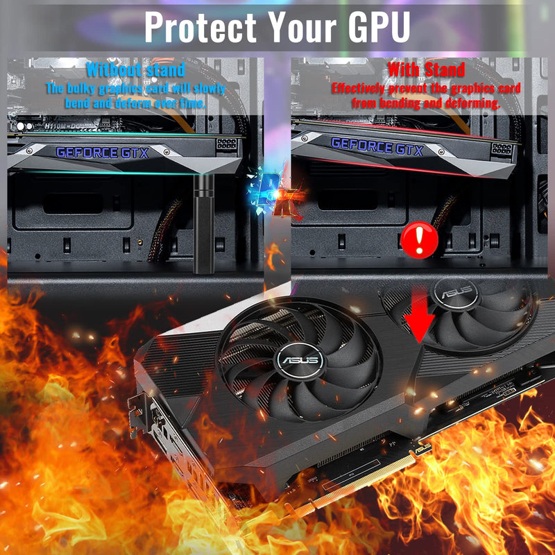 GPU Support Bracket, Adjustable Height Graphics Card Support Desktop Computer PC Telescopic Graphics Card Bracket GPU Brace Video Card Anti Sag GPU Holder Stand for Prevent Universal Graphics Card L