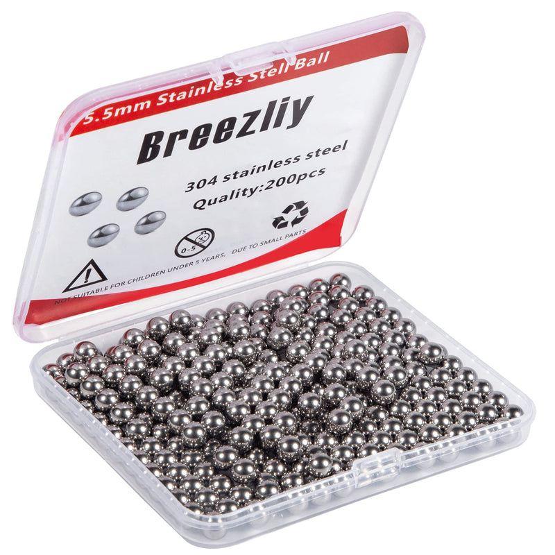 Breezliy 200 pcs Paint Mixing Balls Stainless Steel Mixing Agitator Balls for Mixing Model Paints，5.5mm/ 0.22”。 200pcs 5.5mm Stainless Steel Ball