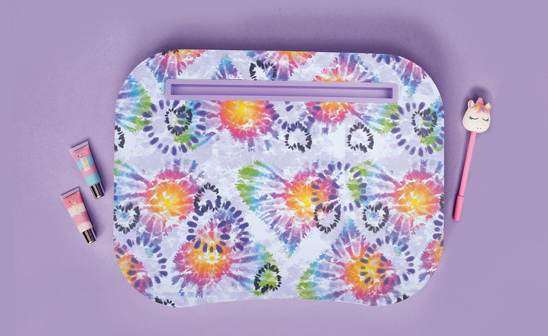 iscream Batik Heart Tie Dye 17.25" x 13.25" Lap Desk with Tablet Channel