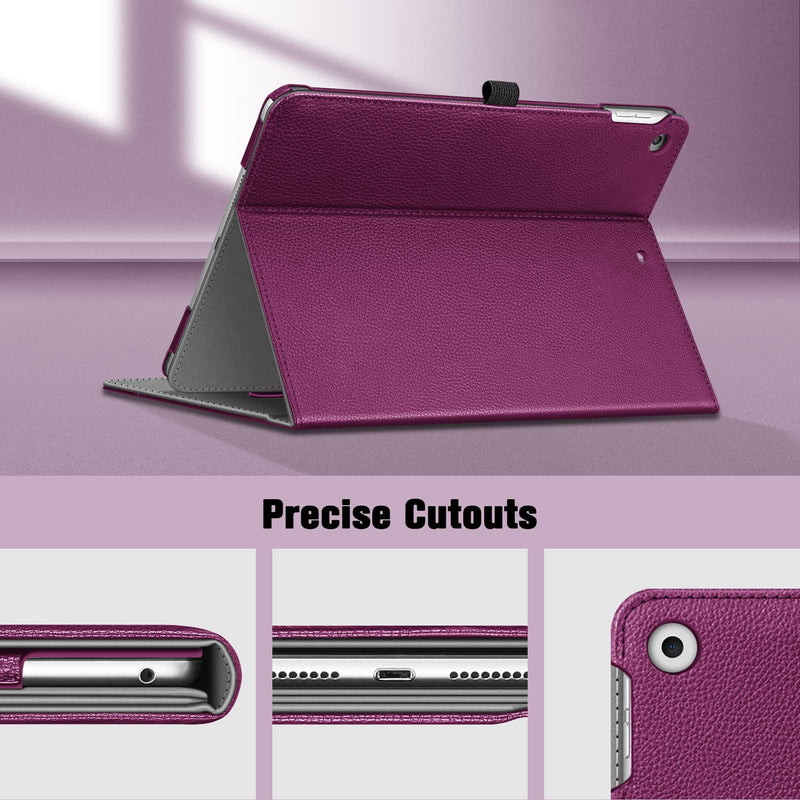 Fintie Case for iPad 9th / 8th / 7th Generation (2021/2020/2019) 10.2 Inch - [Corner Protection] Multi-Angle Viewing Stand Cover with Pocket & Pencil Holder, Auto Wake Sleep, Purple