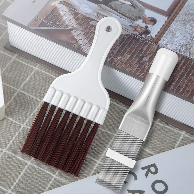 Air Conditioner Condenser Fin Comb, Fin Cleaning Brush Air Conditioner Fin Cleaner Refrigerator Coil Cleaning Whisk Brush Metal Fin Evaporator Radiator Repair Tool (2) 2