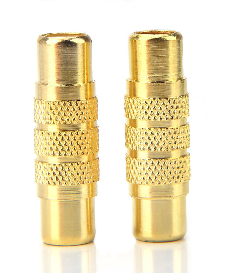 Devinal Professional Metal RCA Female to Female Coupler Adapter Gold Plated RCA A/V Joiner Gender Changer Video Audio Coupler Converter (2 Pack)