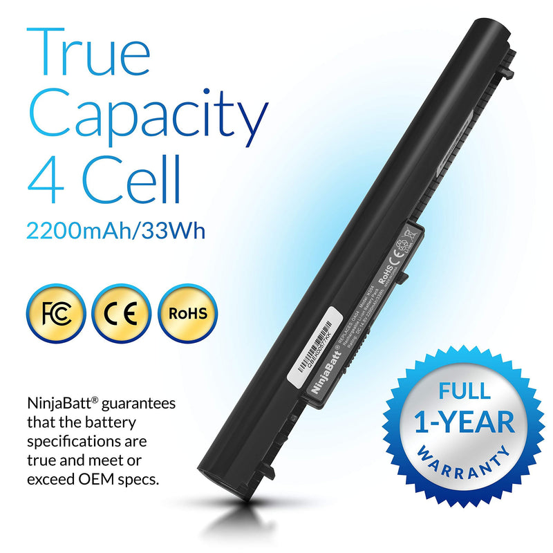 NinjaBatt Battery for HP 746641-001 740715-001 OA04 OA03 15-R029WM 15-R052NR 15-R015DX 15-G020DX 15-R137WM 15-D035DX 250 G3 15-D020DX HSTNN-LB5Y 0AO3 - High Performance [4 Cells/2200mAh/33wh]