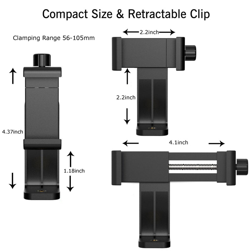 Ailun Phone Tripod Holder Mount Head 1/4" Screw Adapter,Rotatable Digtal Camera Bracket,Selfie Lens Monopod,Adjustable Ring Light