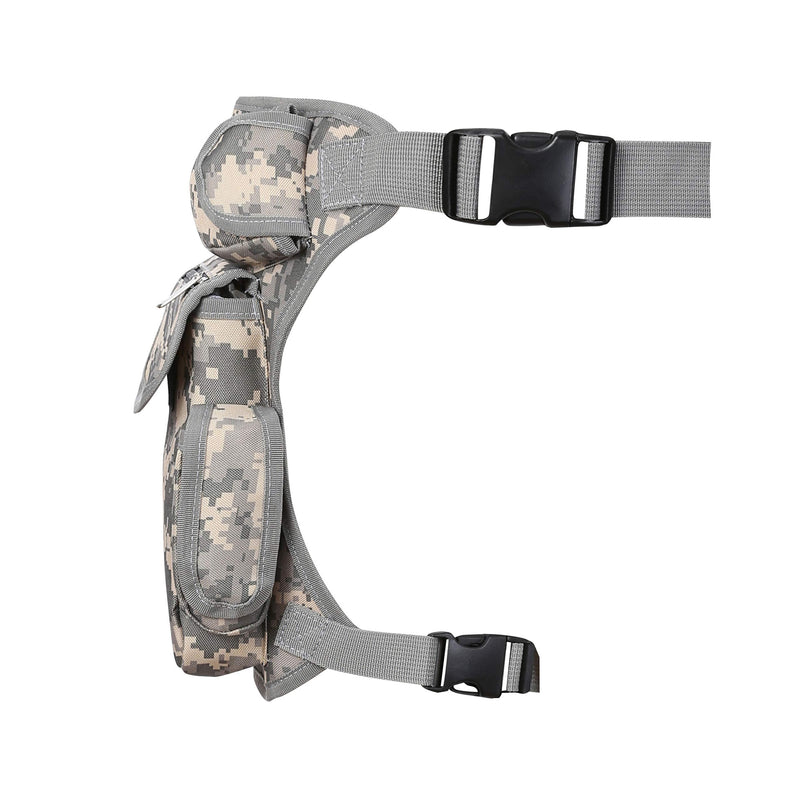 SEALINF Canvas Waist Bag Fanny Pack Racing Drop Leg Bag Motorcycle Outdoor Bag grey camouflage