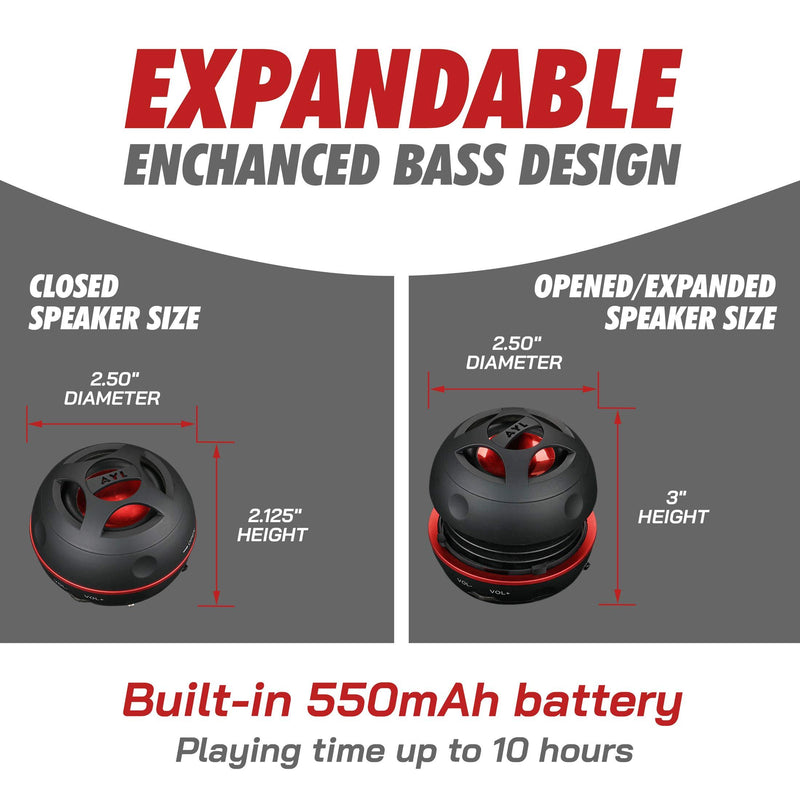 AYL Mini Speaker System, Portable Plug in Speaker with 3.5mm Aux Audio Input, External Speaker for Laptop Computer, MP3 Player, iPhone, iPad, Cell Phone (Black) Mini Portable Black