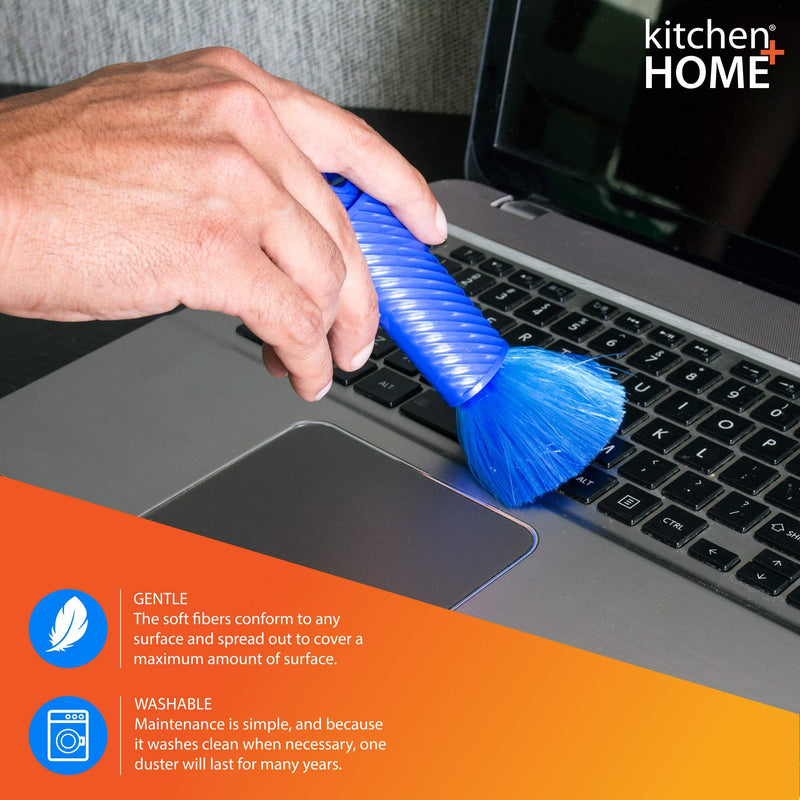 Kitchen + Home Compact Static Duster - 6.5" Inch Travel Duster with Carry Case - Electrostatic Duster attracts dust Like a Magnet! 1