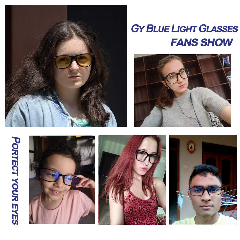 Gysnail Blue Light Blocking Computer Glasses Men/Women, Eye Fatigue Relieve & Better Sleep Yellow