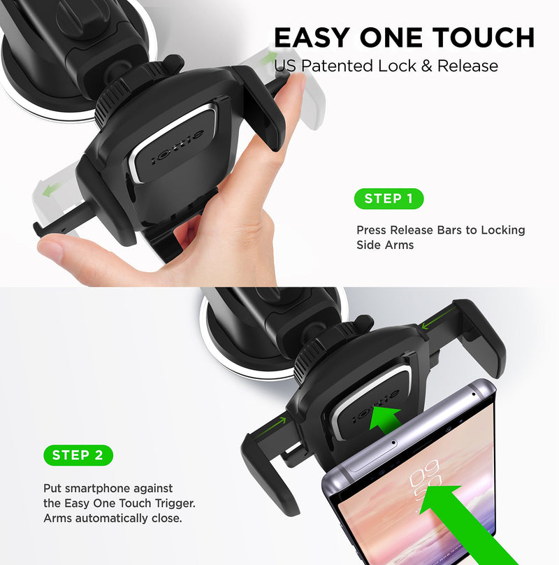 iOttie Easy One Touch 4 Dash & Windshield Universal Car Mount Phone Holder Desk Stand for iPhone, Samsung, Moto, Huawei, Nokia, LG, Smartphones