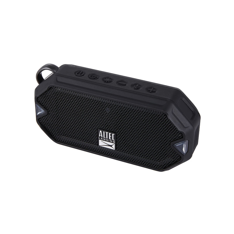 Altec Lansing HydraMini Wireless Bluetooth Speaker, IP67 Waterproof USB C Rechargeable Battery with 6 Hours Playtime, Compact, Shockproof, Snowproof, Everything Proof (Black) Black