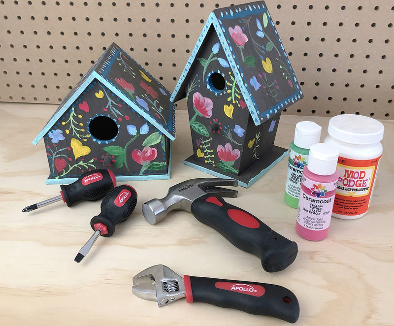 Apollo Tools DT0240 Stubby Tool Set, 4-Piece, Red