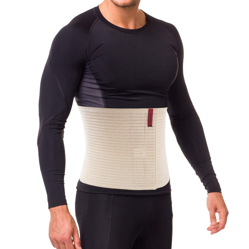 ORTONYX 10.25" Abdominal Binder for Men and Women / Postpartum Post-operative Post-surgery Wrap / Abdomen Navel Umbilical Hernia Support Belt / 524010 Beige S/M S/M (22"-35")