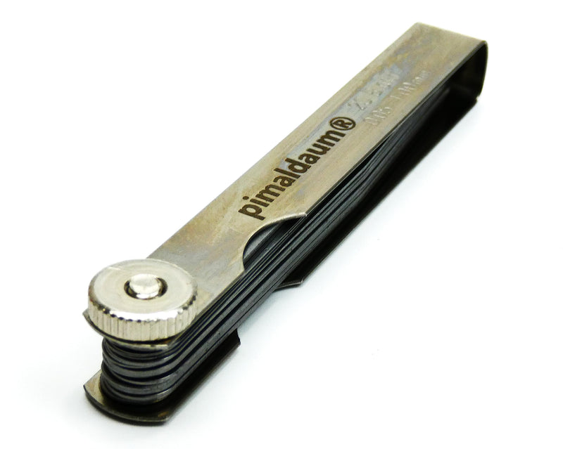 PIMALDAUM® feeler gauge 20 blades, 0.05-1.00 mm, according to DIN 2275, manganese steel for simple and precise measurement and testing of gap widths, thicknesses and distances/gaps