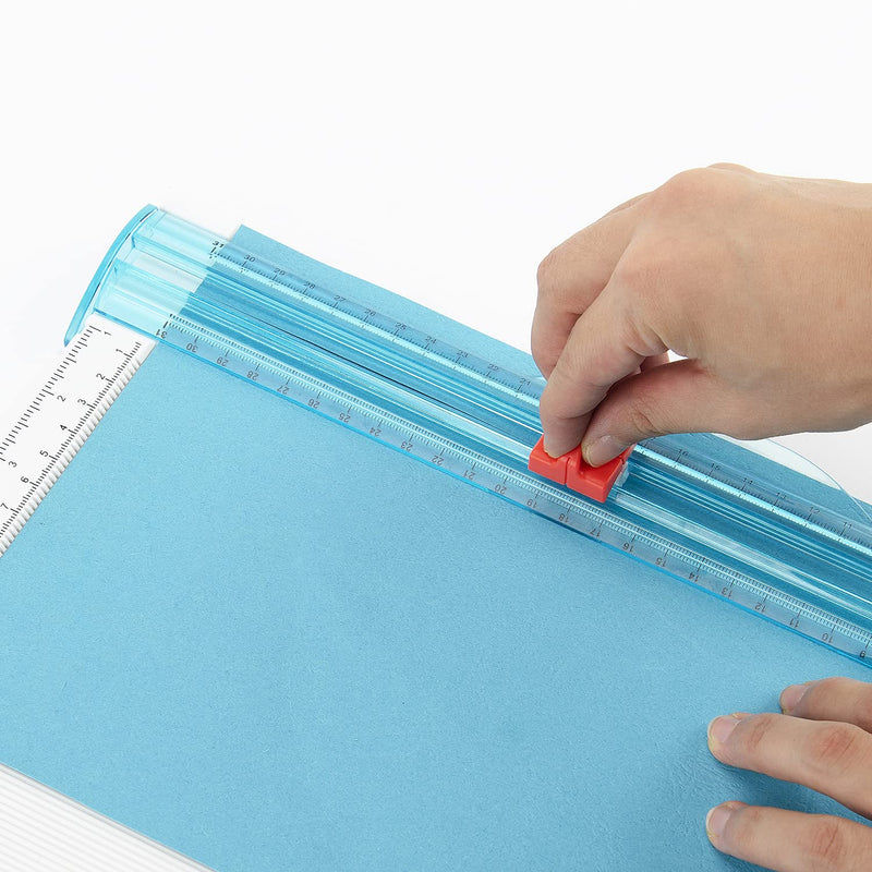 Craft Paper Trimmer and Scoring Board: 12 x 12inch Paper Trim Cutter Score Board by ecraft, Scoring Tool with Paper Folding, for Making Scrapbooking, crad, Coupons and Photo Ivory
