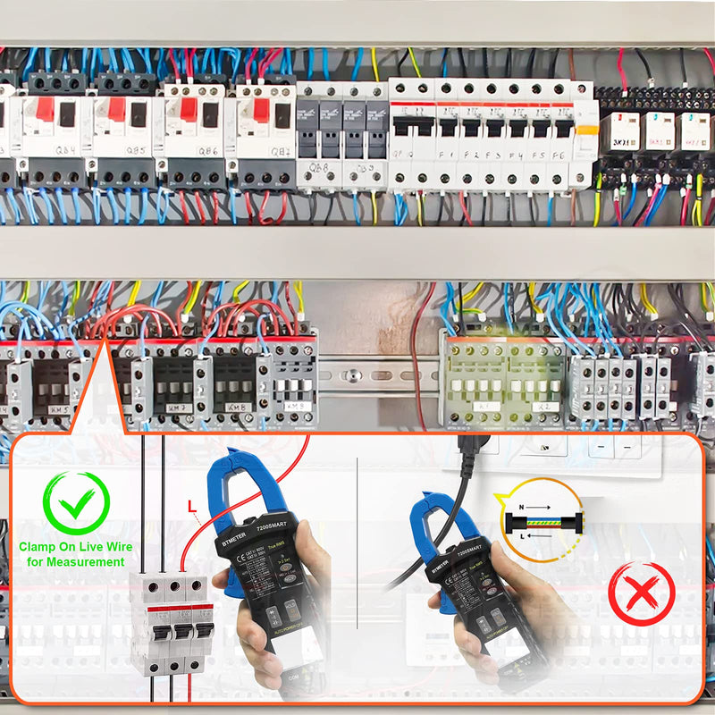 BTMETER Digital Clamp Multimeter BT-7200Smart,TRMS 6000 Counts Clamp-on Avometer AC&DC Voltage Current DMM Test Meter,Auto Range Ammeter Measure Resistance Capacitance Diode Continuity NCV with Lamp