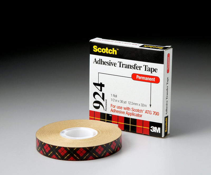 Scotch ATG Adhesive Transfer Tape 924, Clear, 3/4 in x 36 yd, 2 mil