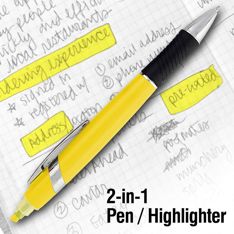 Highlighter with Ballpoint Pen Combo, Comes in an array of bright colors, 5 pack