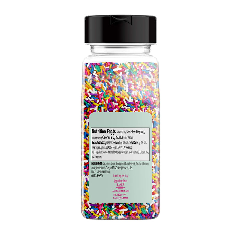 Rainbow Jimmies (2 Cup Shaker Jar) Colorful Gluten-Free Jimmies for All Festive Occasions