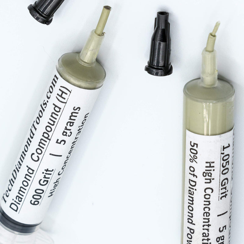 TechDiamondTools Kit of 3 Diamond Lapping Paste Polishing Compound 600 1050 1500 Grit Lapidary paste for Rock Glass Metal Jewelry Resin Marble with High Concentration of Diamond Powder USA Made 1500 1050 600 grit