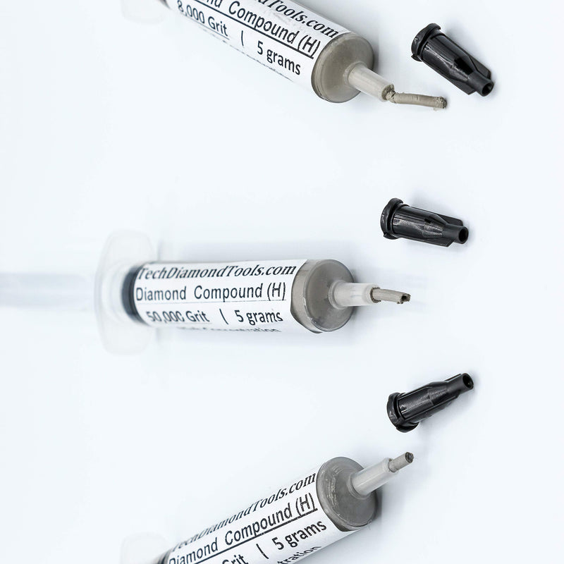 TechDiamondTools Kit of 3 Diamond Polishing Compound Polishing Paste 8000 50000 100000 Grit for Marble Glass Metal Rock Jewelry Resin Silver Gemstone with High Concentration of Diamond Powder USA Made 100000 50000 8000 grit