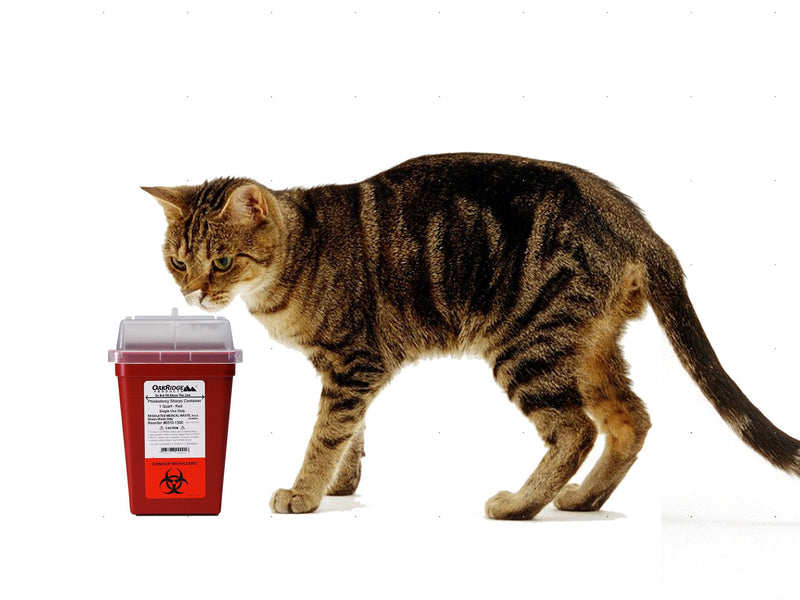 OakRidge Products 1 Quart Size Sharps and Biohazard Disposal Container,