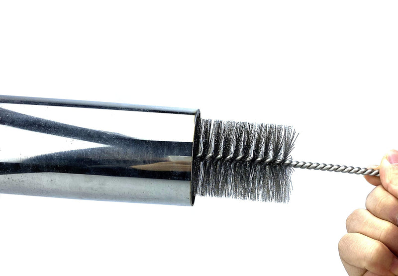 Pipe Cleaning Brush Set Stainless Steel Bristles, Stainless Steel Pipe Brush Steel Bottle Brush 9 Piece Variety Pack For Auto Parts, Bottles, Guns, Tubes, Etc.