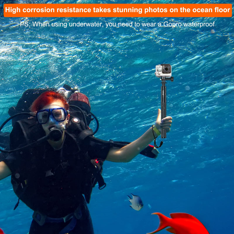 VRIG TP-13,131cm(51inch) Invisible Selfie Stick for Insta360 ONE X3, X2, X, Insta360 ONE R, RS, Insta 360 Camera 1/4" Extended Monopod Pole