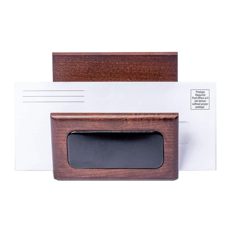 Dacasso Walnut and Leather Letter Holder