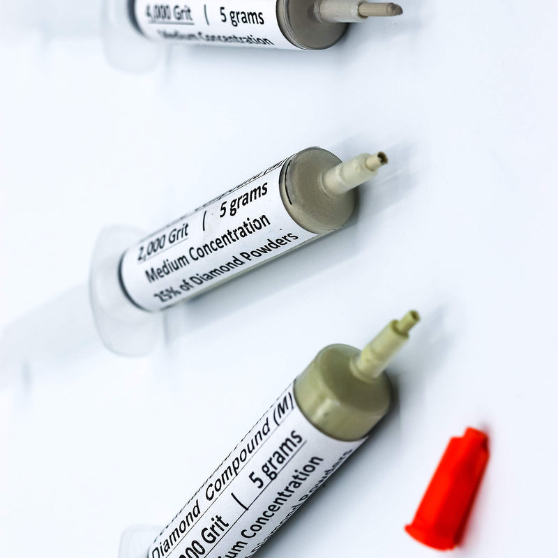 TechDiamondTools Kit of 3 Diamond Polishing Compound Polishing Paste 1200 2000 4000 Grit for Marble Glass Metal Rock Jewelry Resin Silver Gemstone with 25% of Diamond Powder USA Made 4000 2000 1200 grit