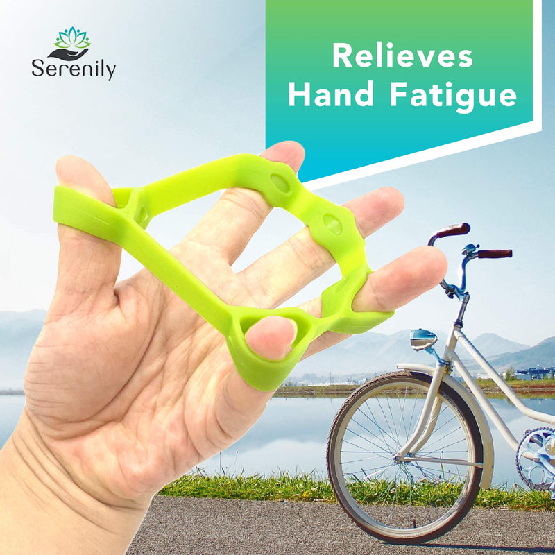 Serenily Hand Grip Strength Trainer - Finger Exerciser for Forearm Workout. 6 Pack Hand Grip Strengthener, Finger Stretcher for Carpal Tunnel, Arthritis, Wrist Pain, Physical Therapy & Stress Relief