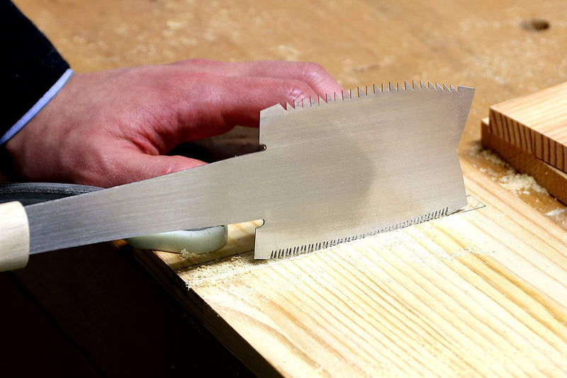 KAKURI Azebiki Saw 3-1/2" Japanese Curved Hand Saw for Woodworking, Ryoba Double Edge Blade, Rip & Crosscut Hand Saw for Hole, Groove Cutting, Made in JAPAN
