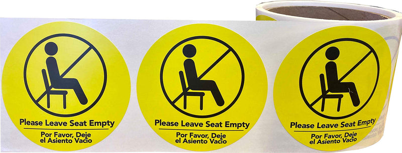 Please Leave This Seat Empty Social Distancing Labels Removable Adhesive 3 Inch 100 Total Labels