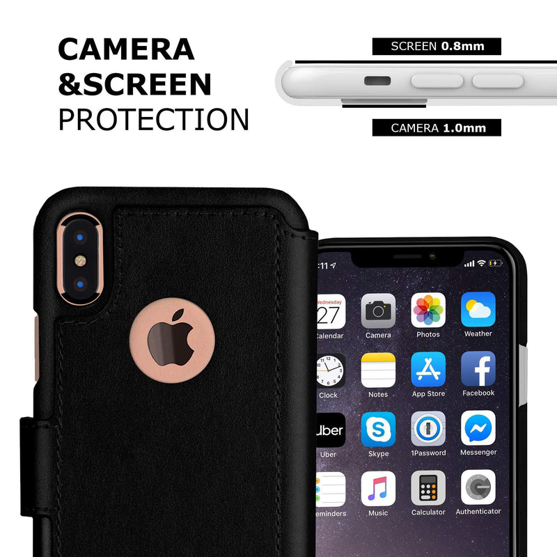 LUPA iPhone Xs Max Wallet Case -Slim & Lightweight iPhone Xs Max Flip Case with Credit Card Holder - iPhone Xs Max Wallet Case for Women & Men - Faux Leather i Phone Xs Max Purse Cases â€“ Black iPhone Xs Max (6.5 Inch diagonal screen size)