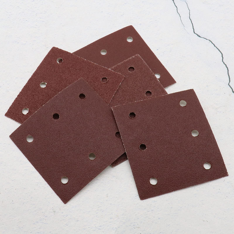 Be In Your Mind Sandpaper Velcro Disc Kit 40/60/80/100/120 Grit 6 Holes 50x 114x102mm Compatible with Makita BO4555 BO4554 BO4561