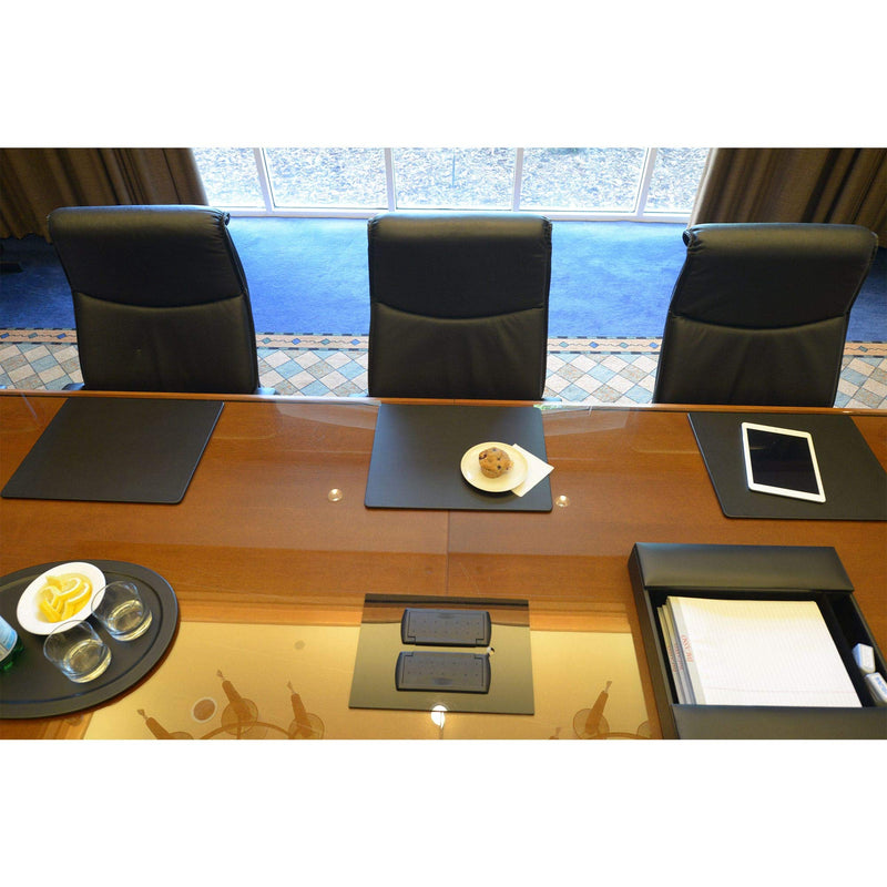 Dacasso Black Leatherette 17" x 14" Conference Table Pad - Laptop Pad - Protective Pad